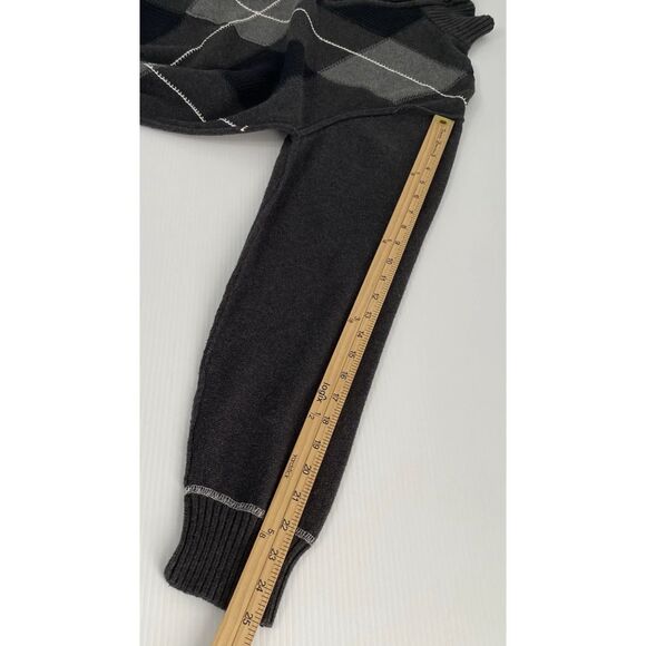 BKE Standard Fit Men's XL Sweater 100% Cotton Gray Black Argyle 1/4 Zip Preppy - Picture 5 of 8